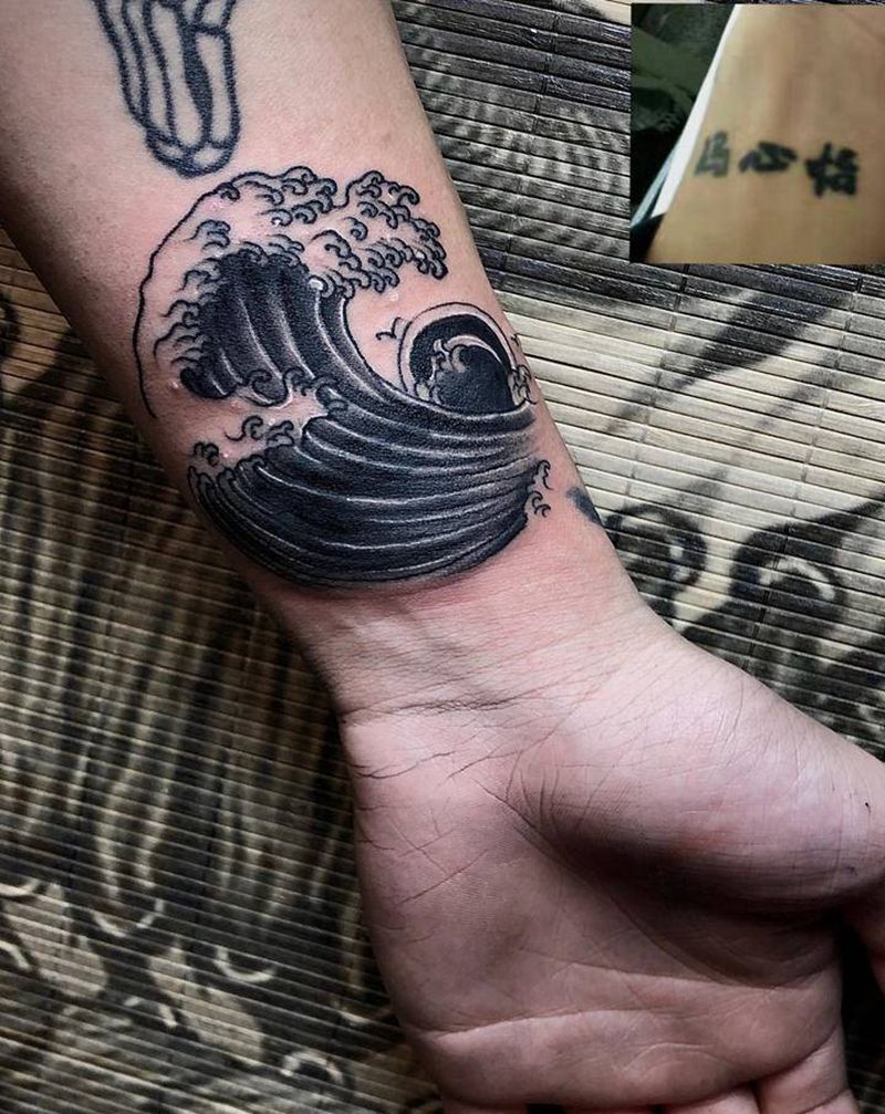 遮盖不开心纹身图片_手部手臂新传统老传统纹身图案