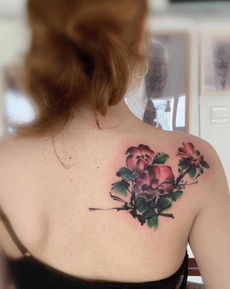 旧图遮盖纹身图片_水墨纹身图案