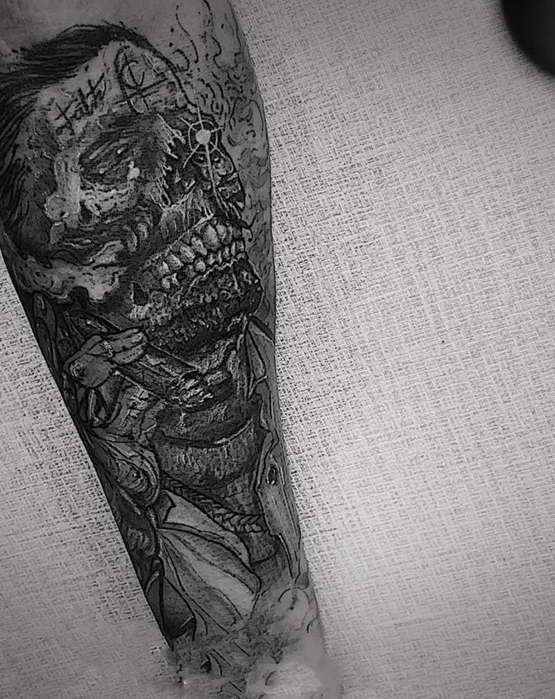 骷髅纹身纹身图片_手臂纹身图案