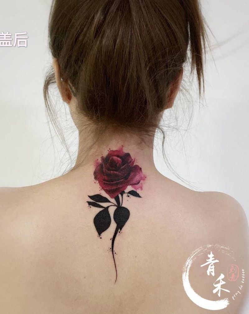 旧图遮盖纹身图片_水墨水彩纹身图案