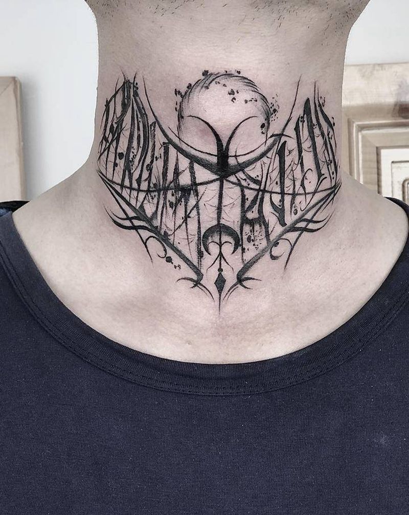 花体字纹身图片_臀部胸部纹身图案