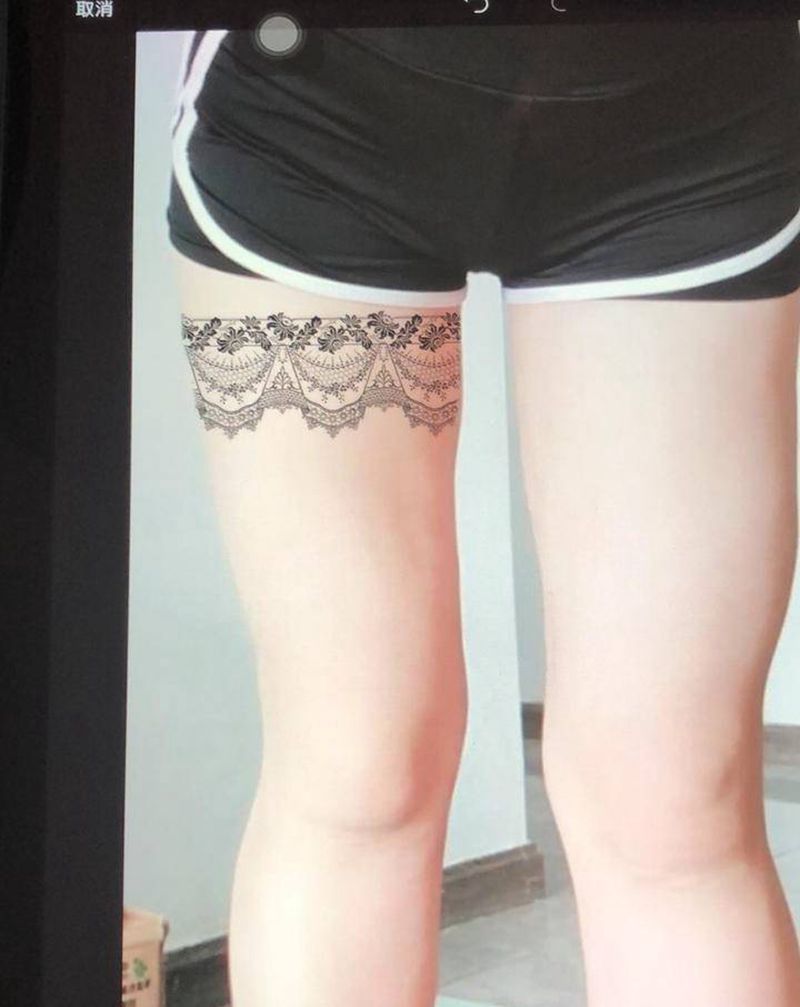 广元纹身心安刺青纹身图片_腿部纹身图案