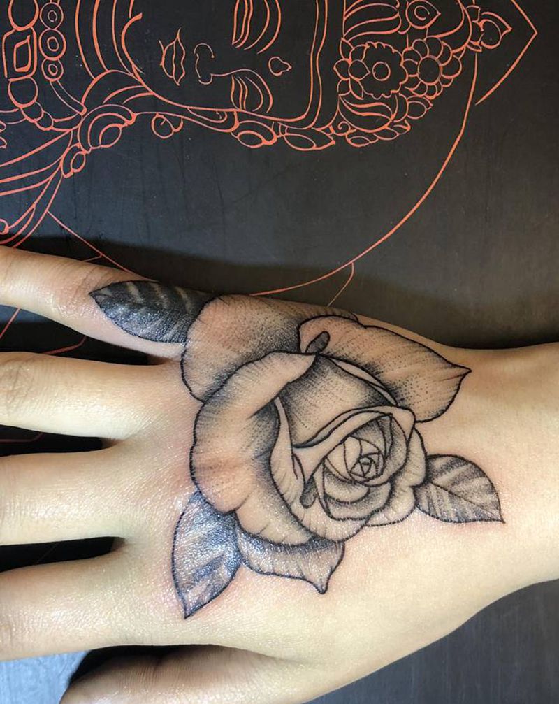 广元纹身纹身图片_手部点刺纹身图案