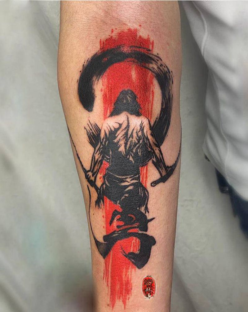 浪人纹身图片_手臂纹身图案