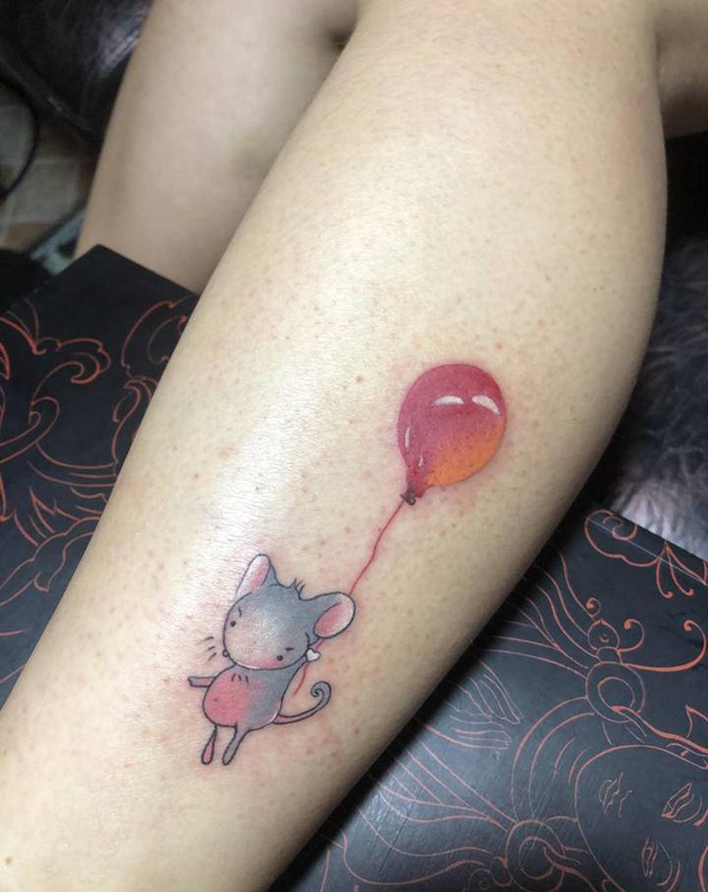 卡通纹身纹身图片_腿部新传统纹身图案