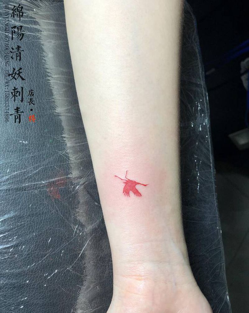 鹤纹身图片_颈部肩部纹身图案