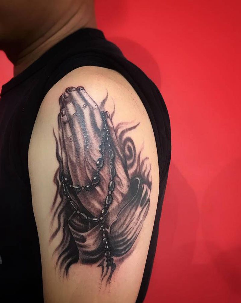 上帝之手纹身图片_手臂纹身图案