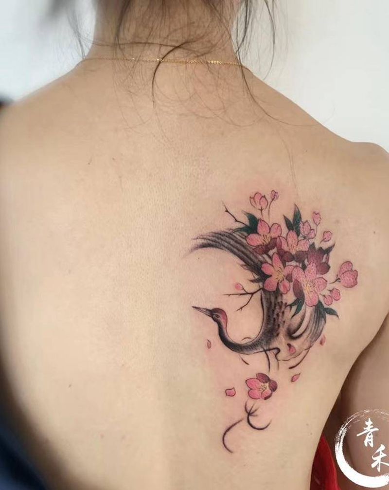 伤疤遮盖纹身图片_背部水墨纹身图案