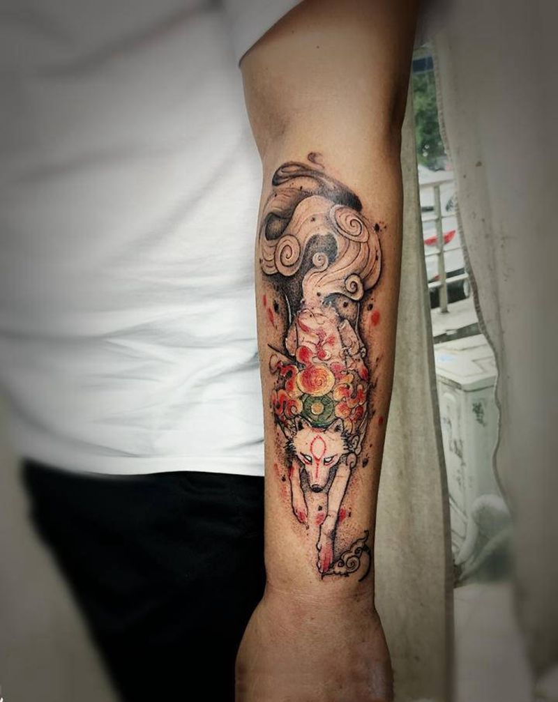 狐纹身图片_手臂纹身图案