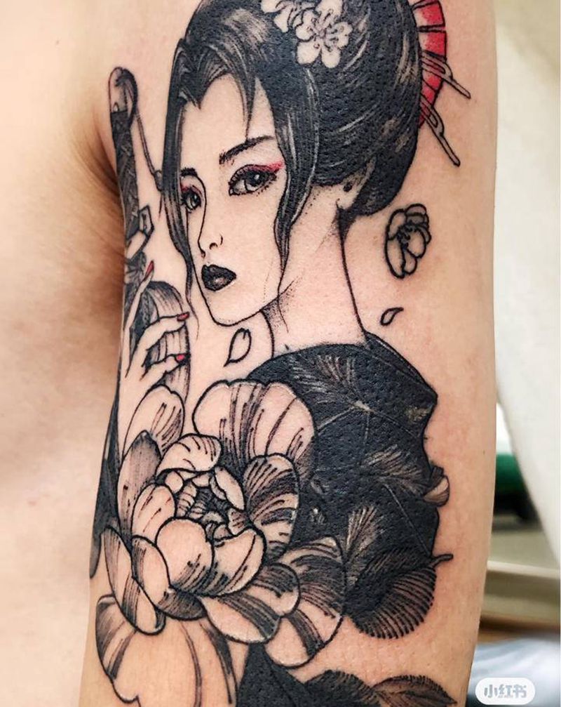 艺妓纹身图片_手臂纹身图案