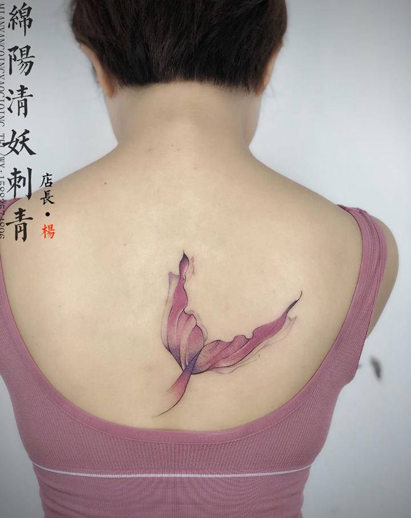 美人鱼纹身图片_肩部背部纹身图案