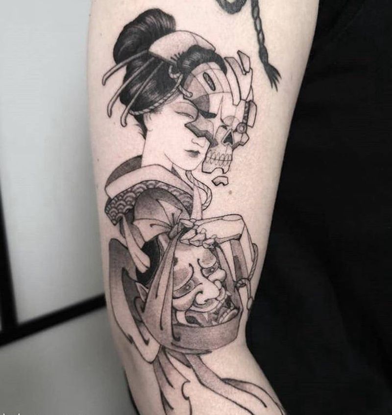 艺妓纹身图片_手臂纹身图案
