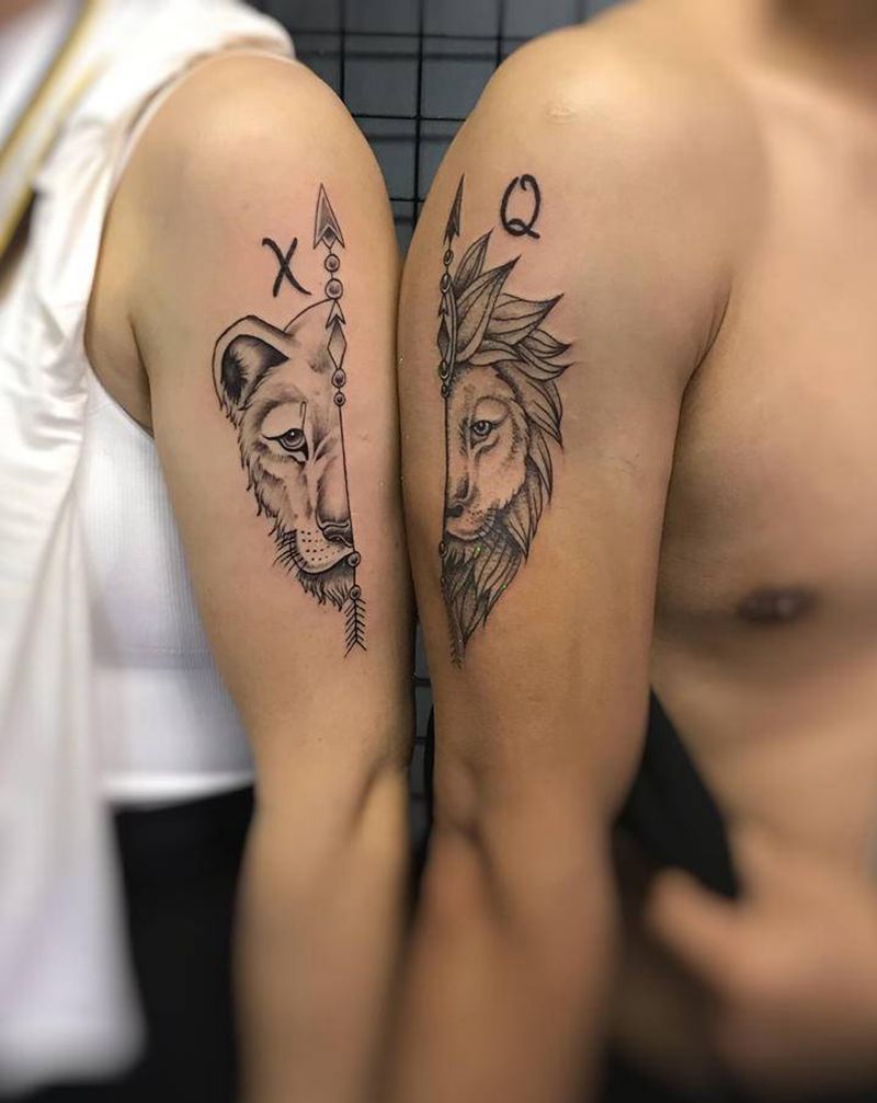 情侣纹身图片_手臂纹身图案