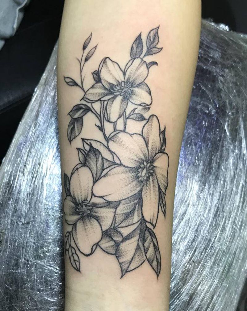 素花纹身图片_手臂手部纹身图案