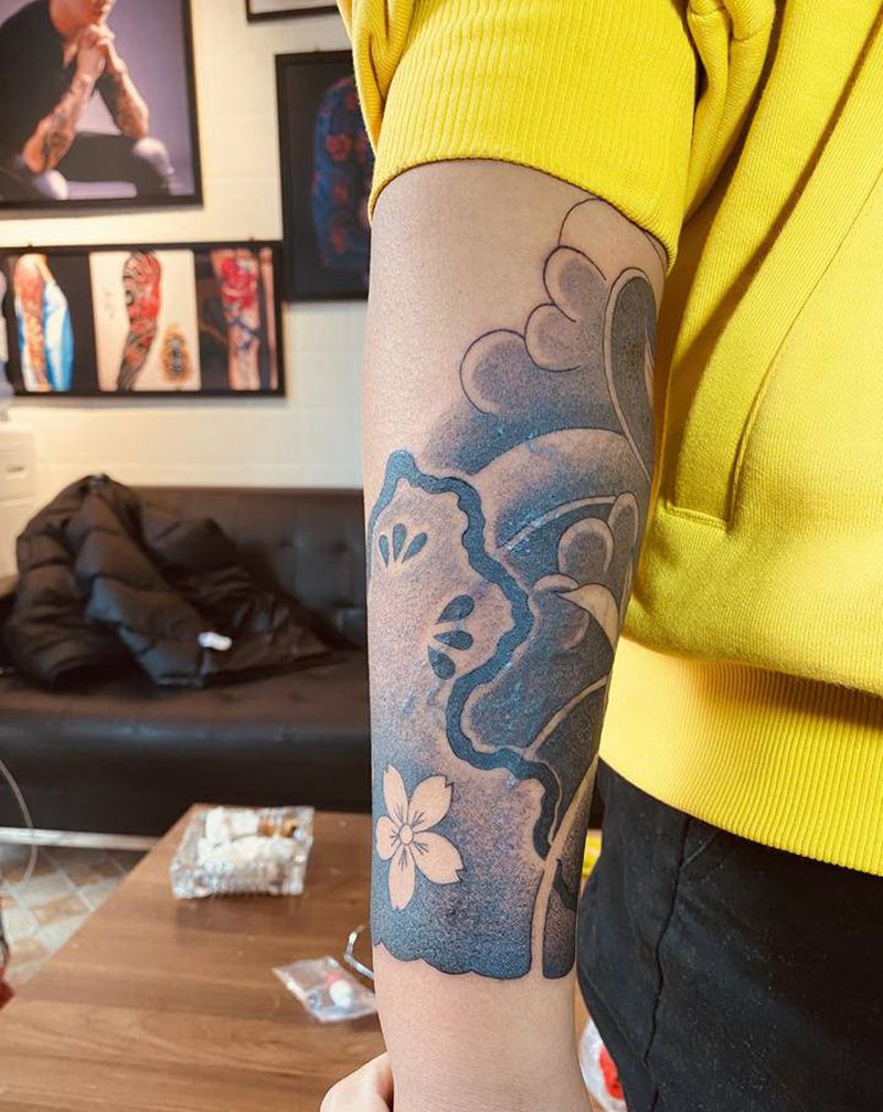 日式遮盖纹身图片_手臂老传统新传统纹身图案