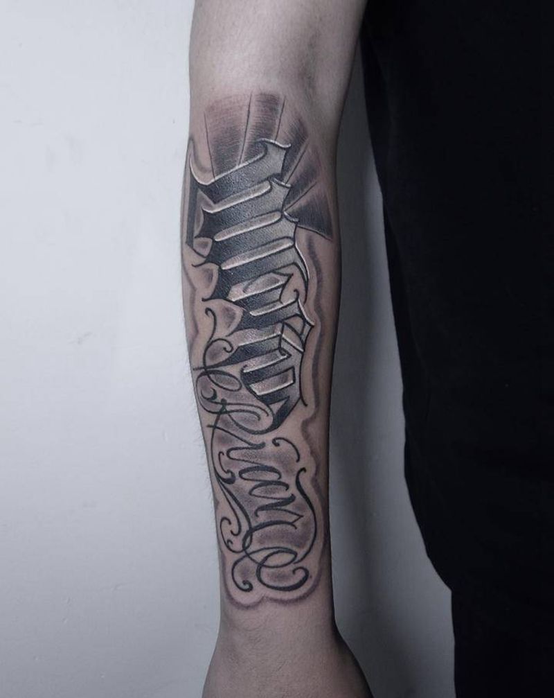 花体纹身图片_手臂纹身图案