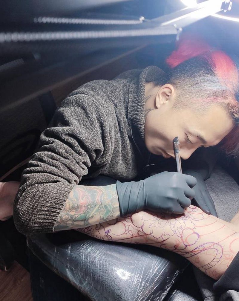 今日日常纹身图片_手臂老传统纹身图案