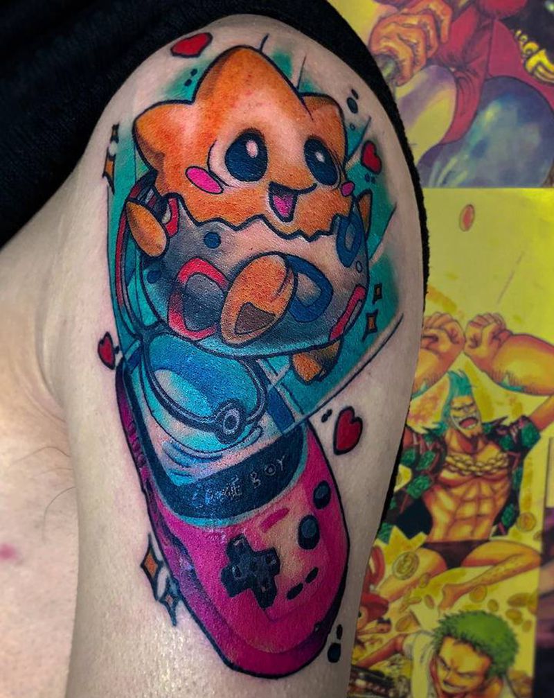 游戏机纹身图片_手臂New School纹身图案