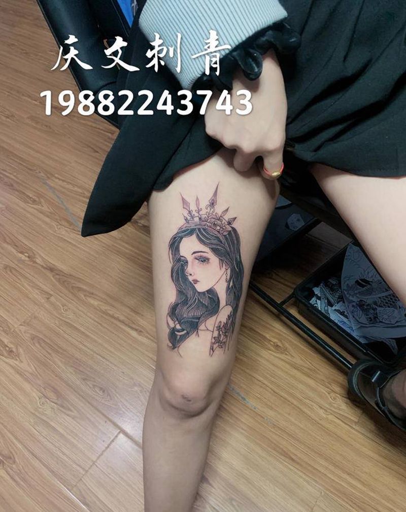 新传统纹身图片_腿部新传统纹身图案