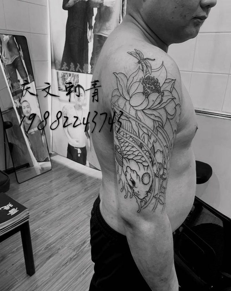 新传统纹身图片_肩部新传统纹身图案