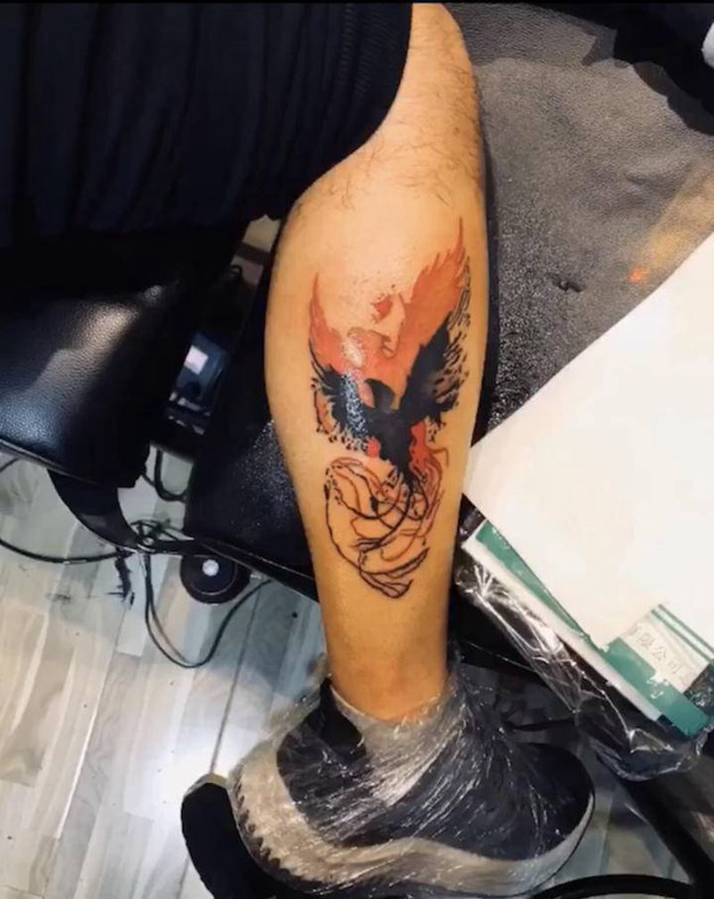 几年前的纹身图片_腿部脚部老传统Old School纹身图案