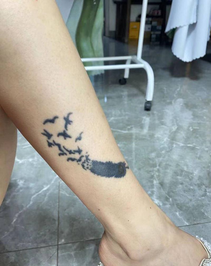 遮盖纹身图片_腿部纹身图案