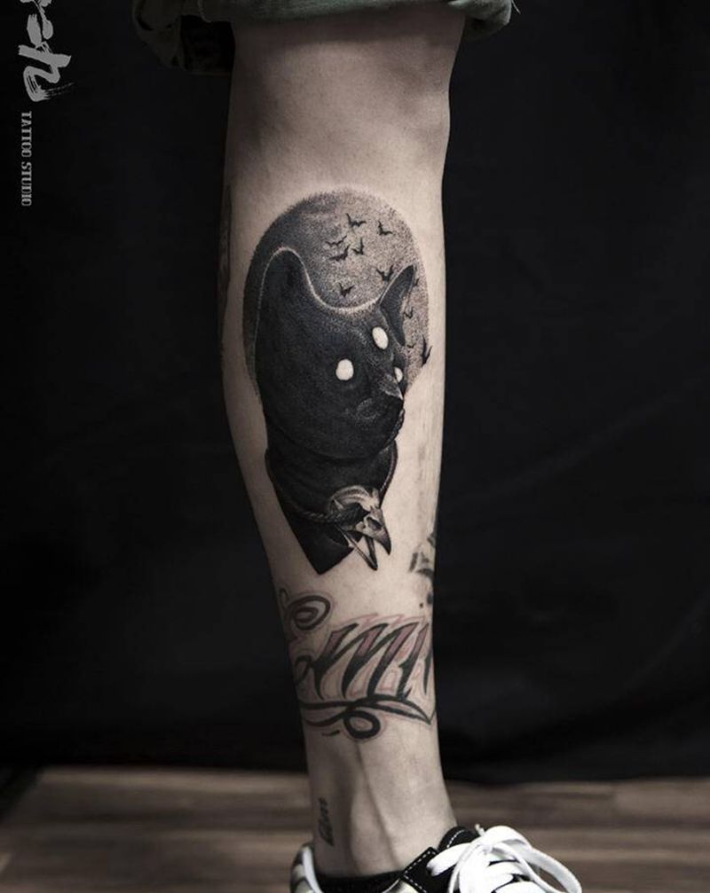 点刺纹身图片_手部腿部点刺纹身图案