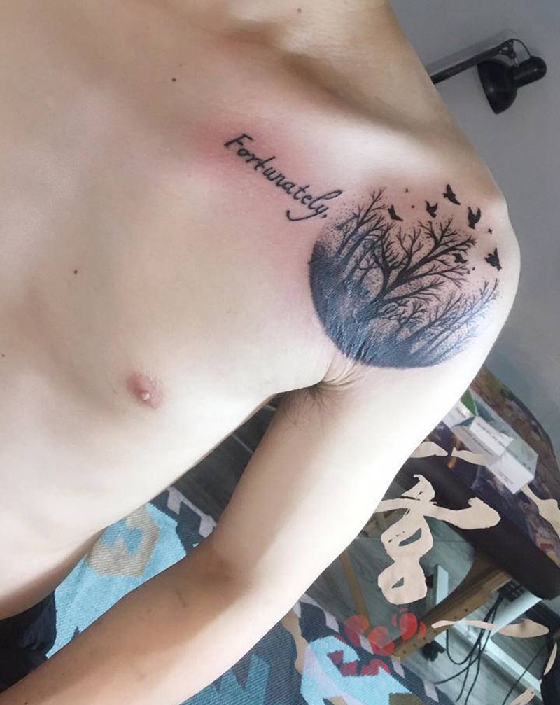 旧纹身修饰纹身图片_肩部纹身图案