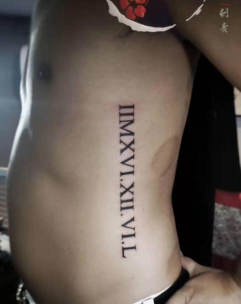 情侣纹身图片_腰部纹身图案