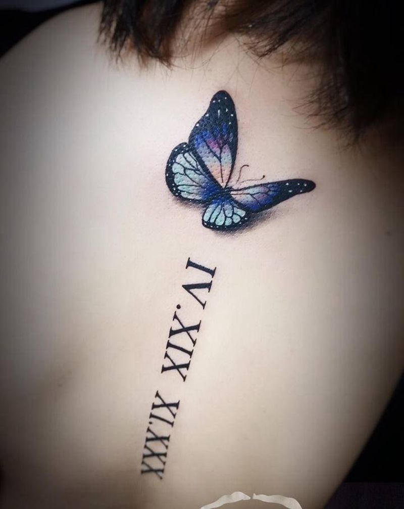 脊椎纹身图片_背部纹身图案