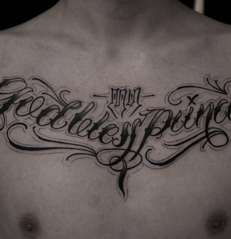 花体合集纹身图片_手臂腰部花体字纹身图案