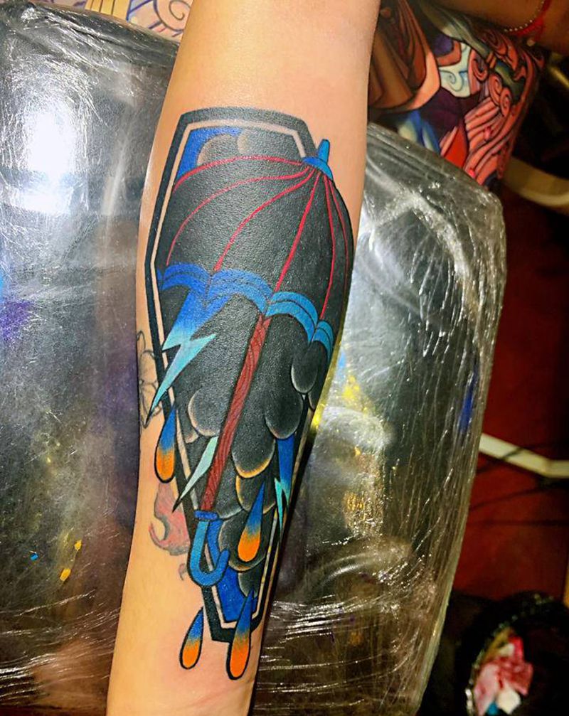 暴力遮盖，未完待续纹身图片_手臂手部Old School纹身图案