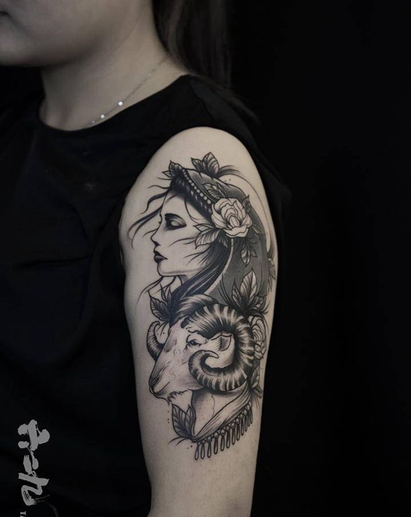 欧思古纹身纹身图片_手臂New School纹身图案