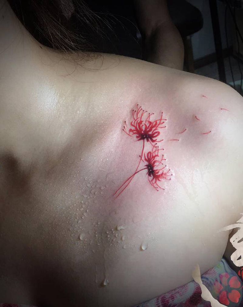 小玩意纹身图片_肩部纹身图案