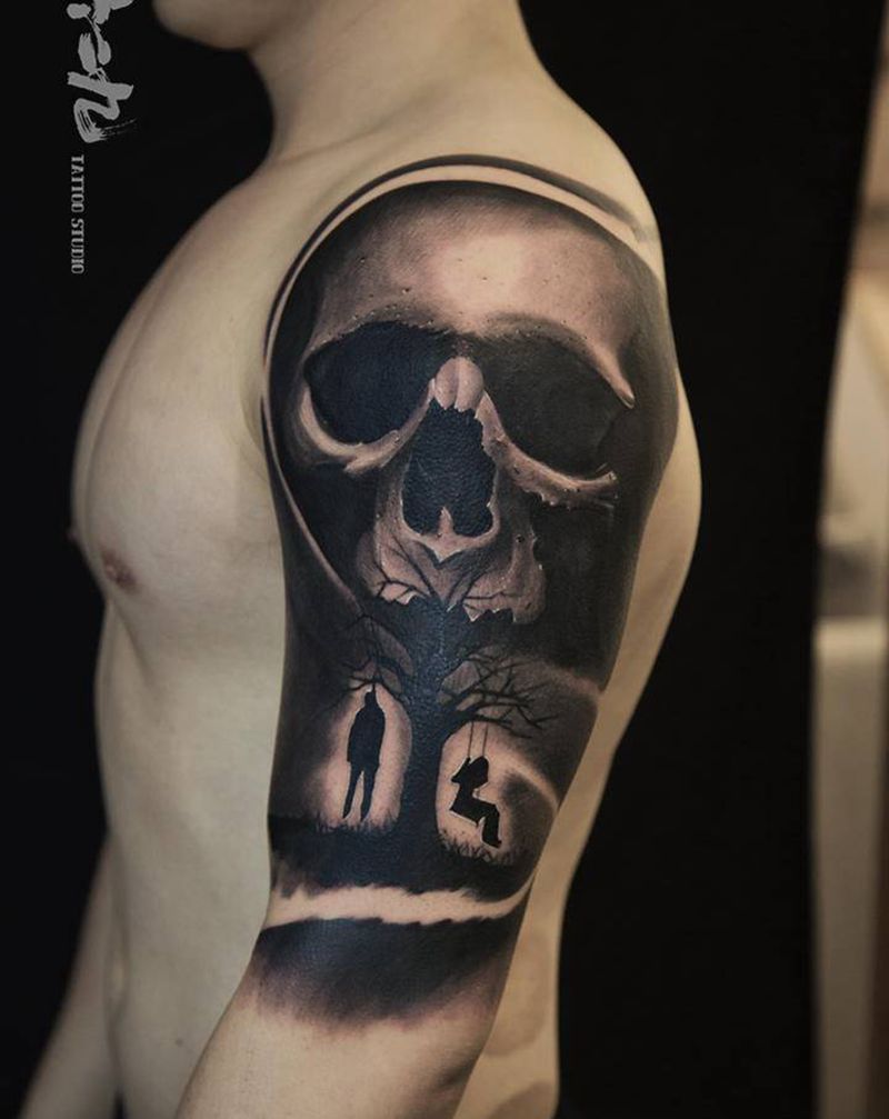 欧美写实纹身图片_手臂欧美写实纹身图案