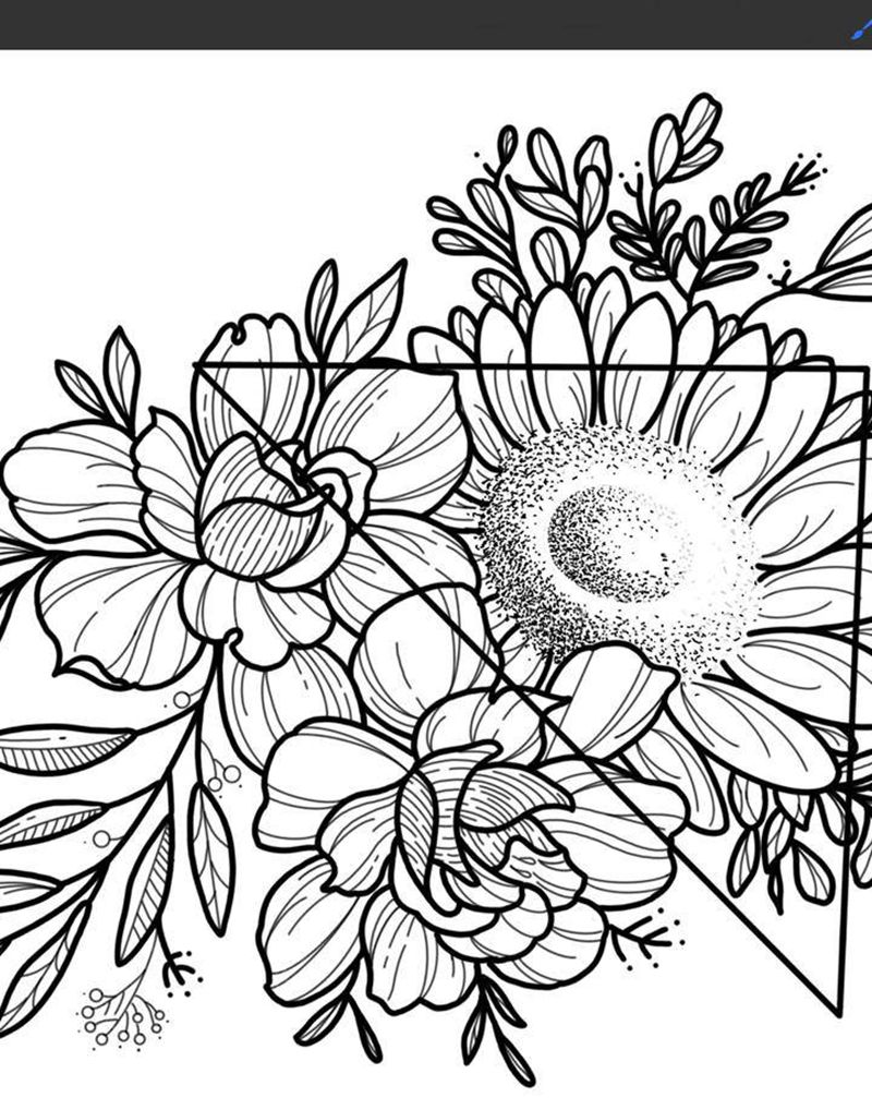 花纹身图片_腰部纹身图案