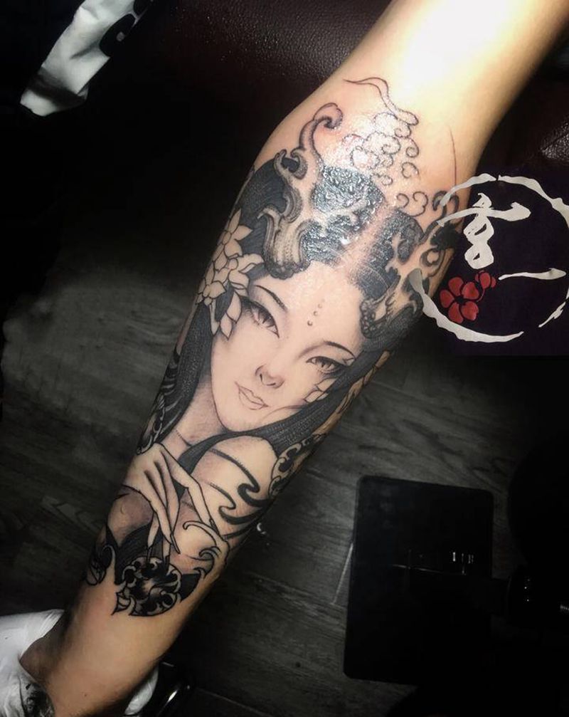 龙女未完待续纹身图片_手臂纹身图案