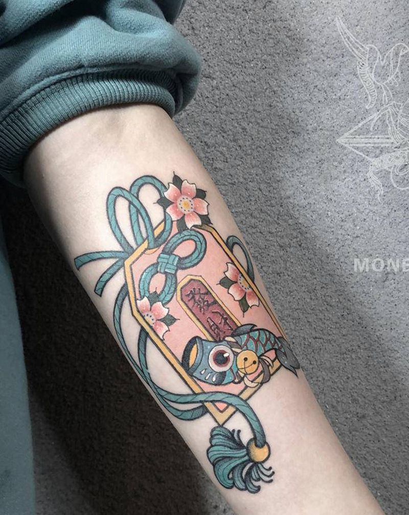 日本御守纹身图片_手部New School纹身图案