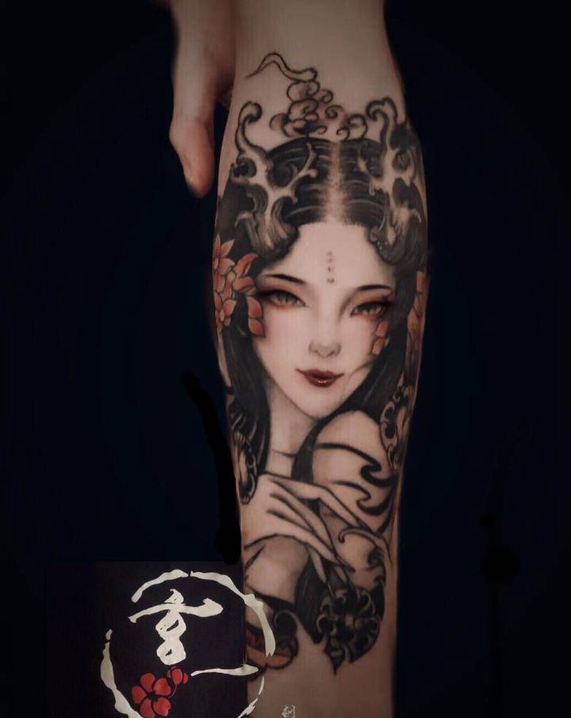 小龙女纹身图片_手臂纹身图案