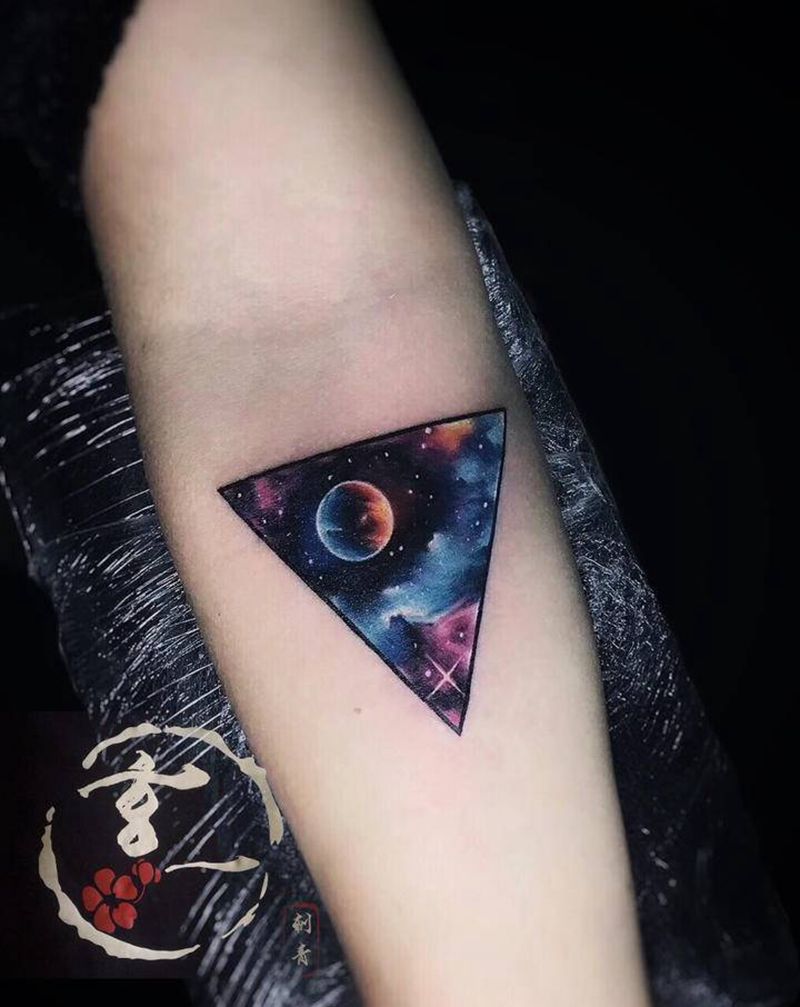 星空纹身图片_手臂纹身图案