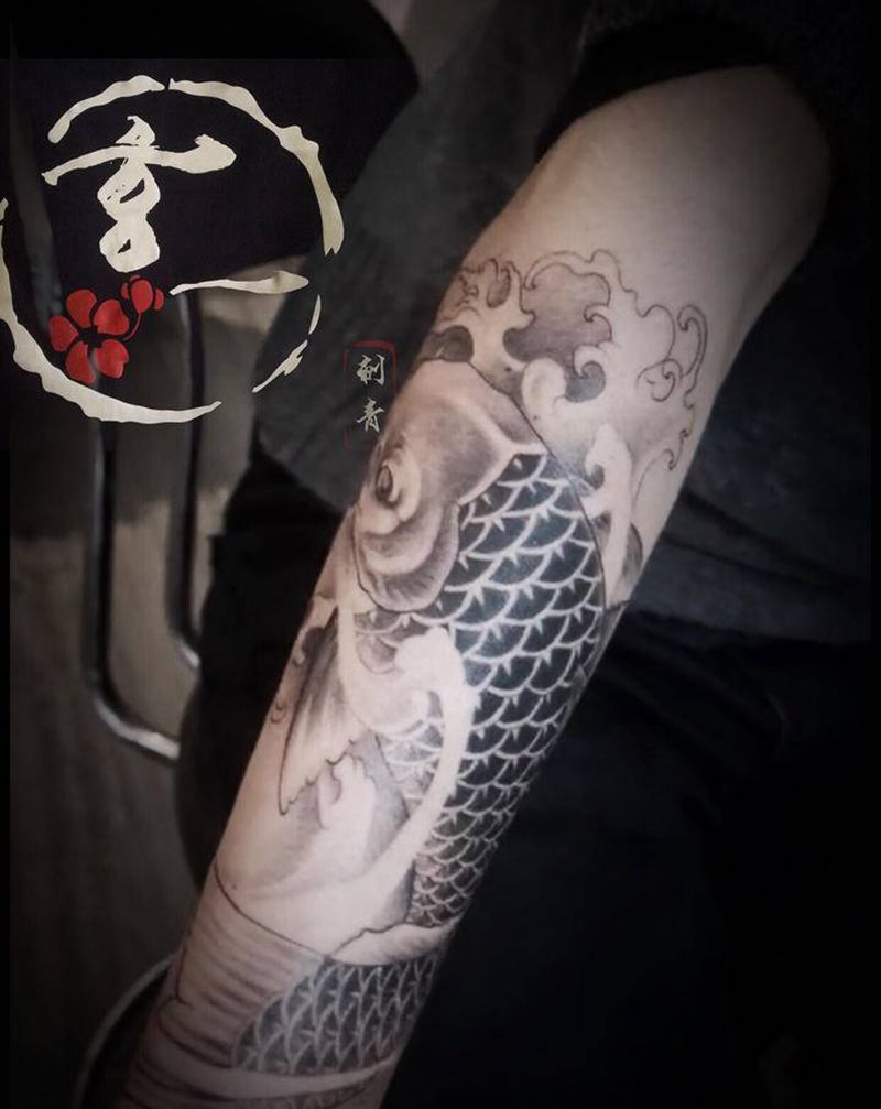 鱼鱼纹身图片_手臂纹身图案