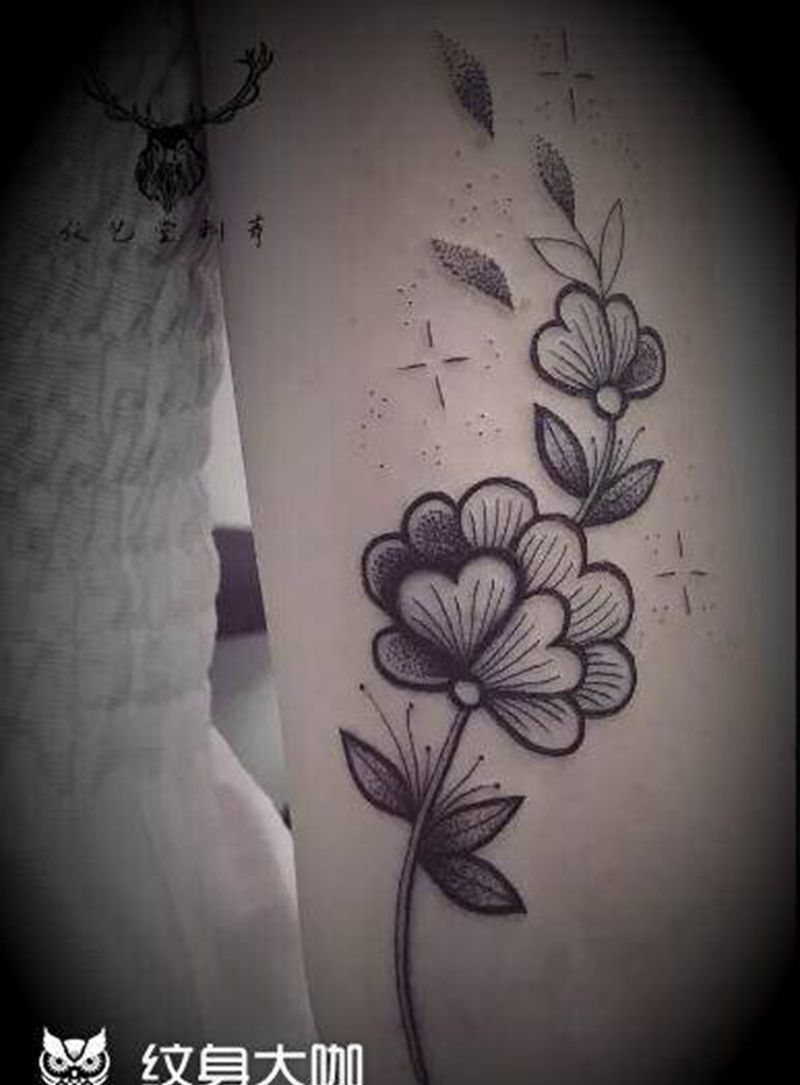 素花纹身图片_手臂纹身图案