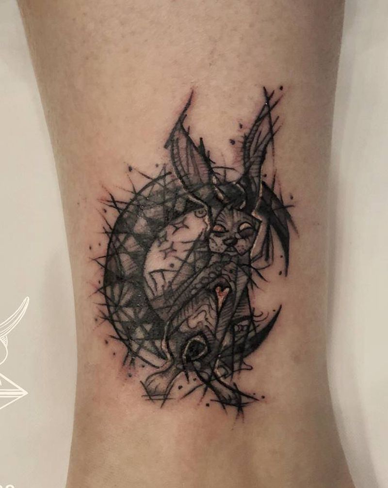 设计的一个遮盖纹身图片_脚部腿部几何New School纹身图案