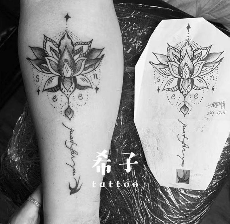 梵花设计纹身图片_手部纹身图案