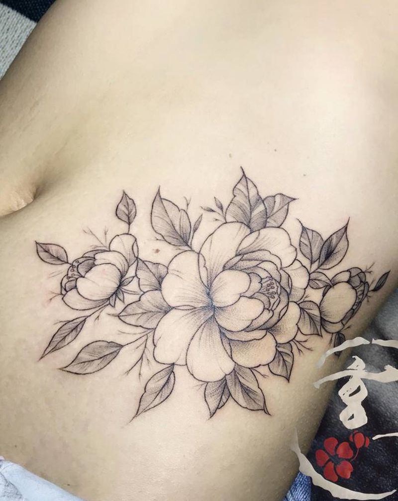 胎记遮盖纹身图片_腹部纹身图案