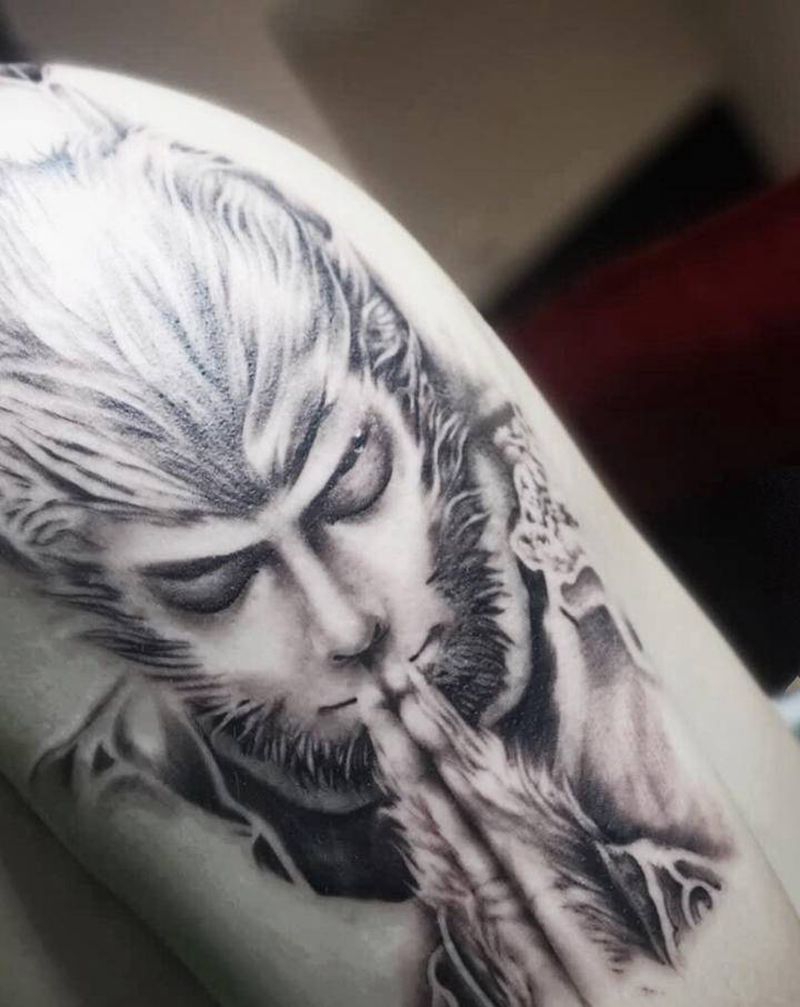 小猴子未完待续纹身图片_手臂纹身图案