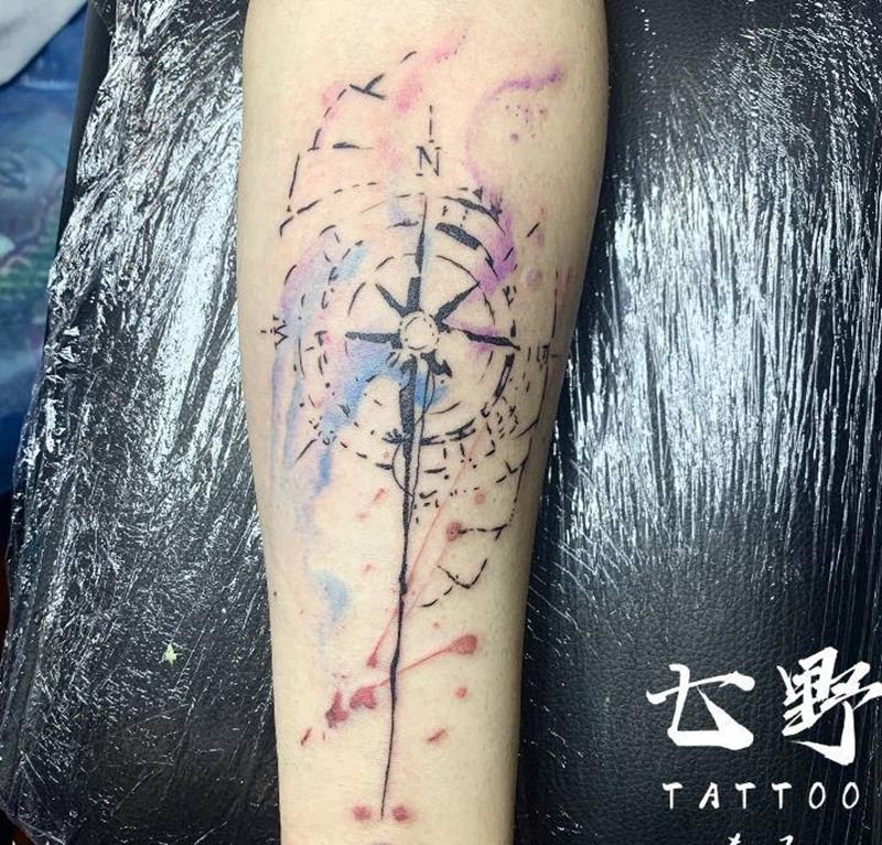 水彩指南针