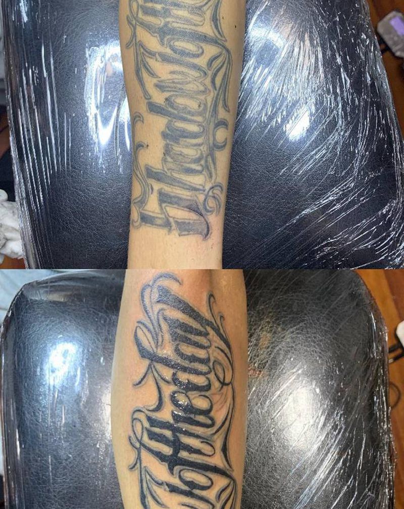 修改卡奇诺花体纹身图片_手臂纹身图案