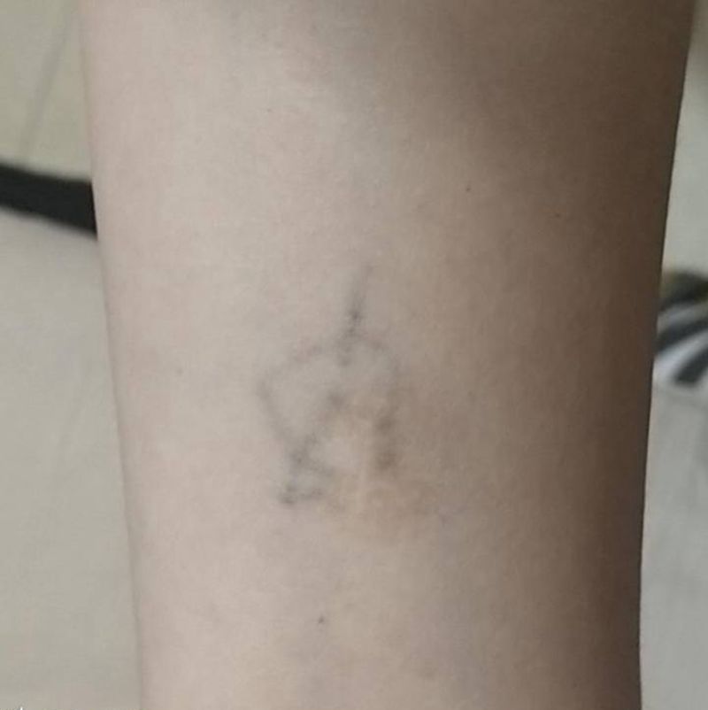 遮盖设计一枚纹身图片_手臂水彩纹身图案