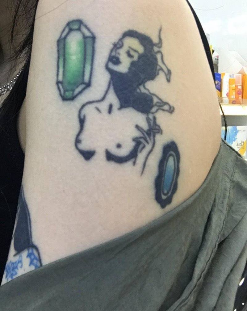 近期作品,暴力遮盖纹身图片_手臂Old SchoolNew School纹身图案